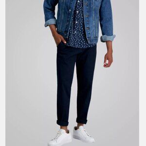 NWT Life Khaki™ by Haggar Comfort Chino Pant 38W X 30L Dark Navy Life Khaki